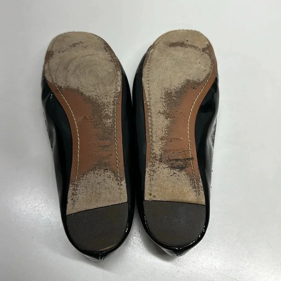 Alaia Paris Ballet Flat Patent Leather Slip On Round Toe Shoes Black Size 36.5 - Picture 6 of 10